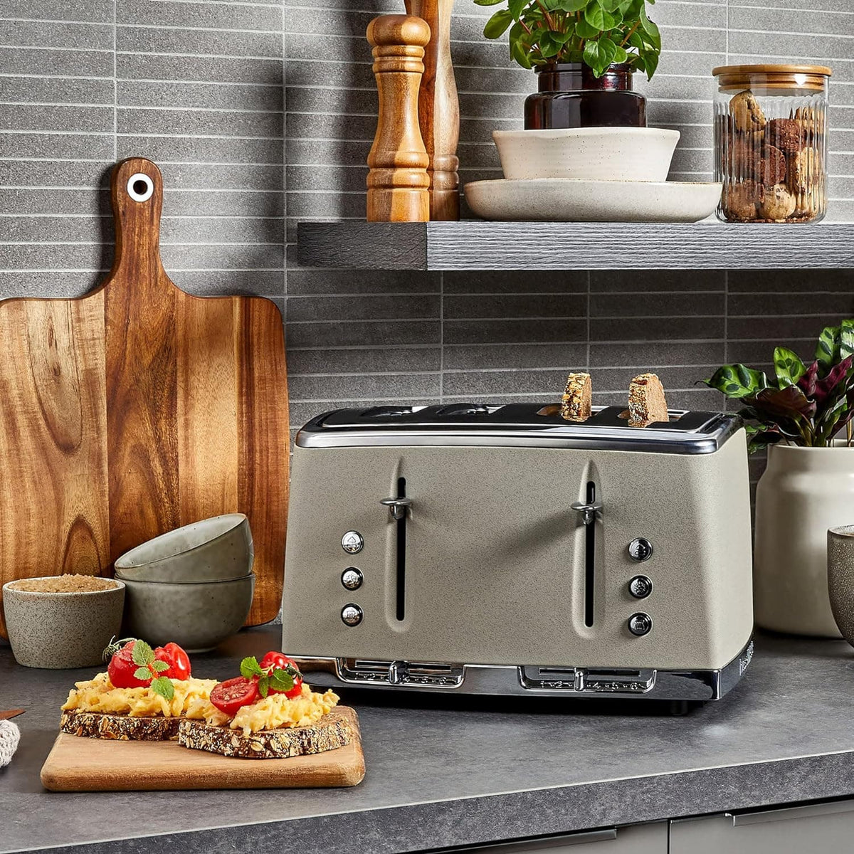 Chef Supply Co Bread Toaster Stone Textured 4 Slice Toaster