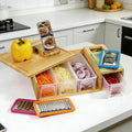 CHEF SUPPLY CO Chopping Board Large Bamboo Cutting Board With 4 Containers & Phone Holder