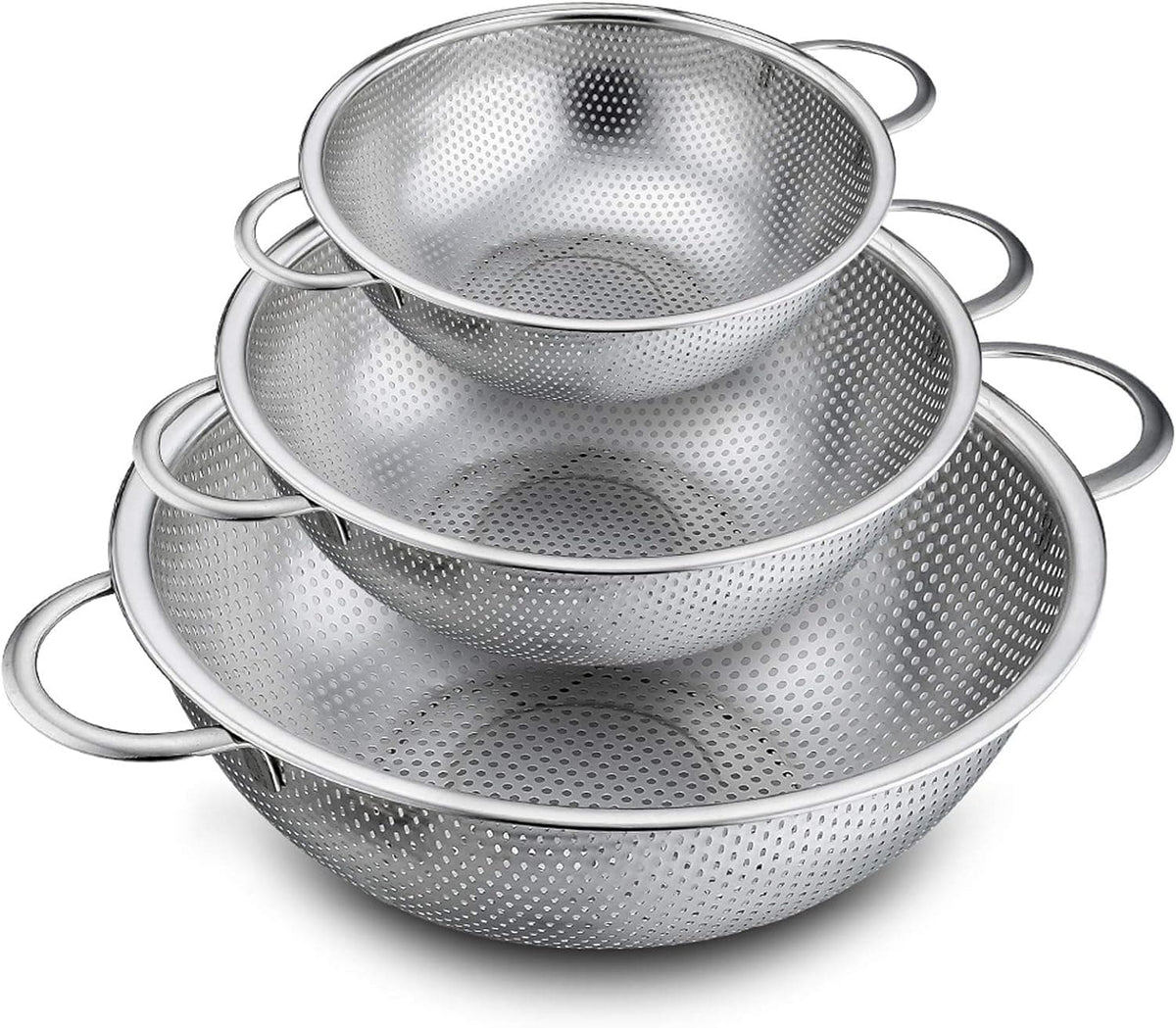 Chef Supply Co Colander Micro-Perforated Colanders 3Pcs