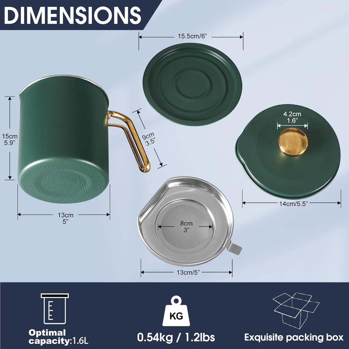 Chef Supply Co Colander Oil Strainer Pot