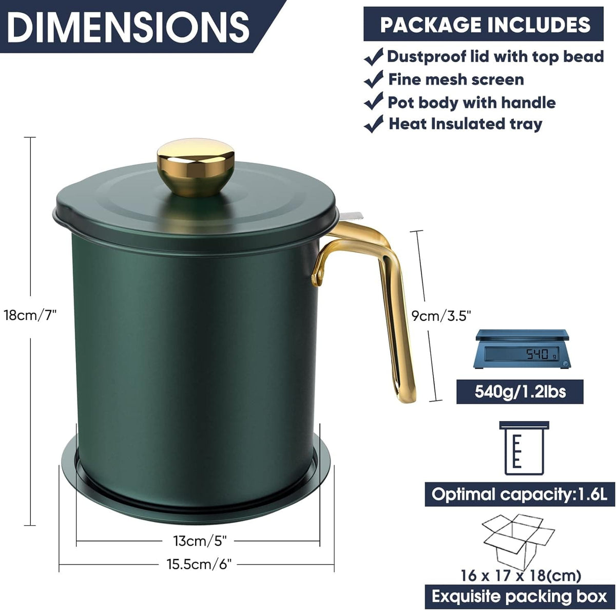 Chef Supply Co Colander Oil Strainer Pot