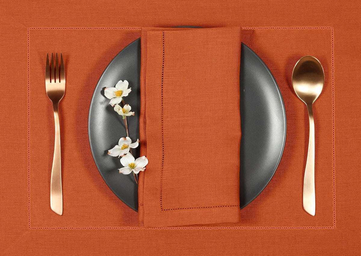 Chef Supply Co Cotton Napkins Rust Cloth Dinner Napkins Set of 4 20 X 20 In"