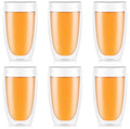 CHEF SUPPLY CO Double Wall Drinking Glasses, 450ml - 15oz, Set of Six