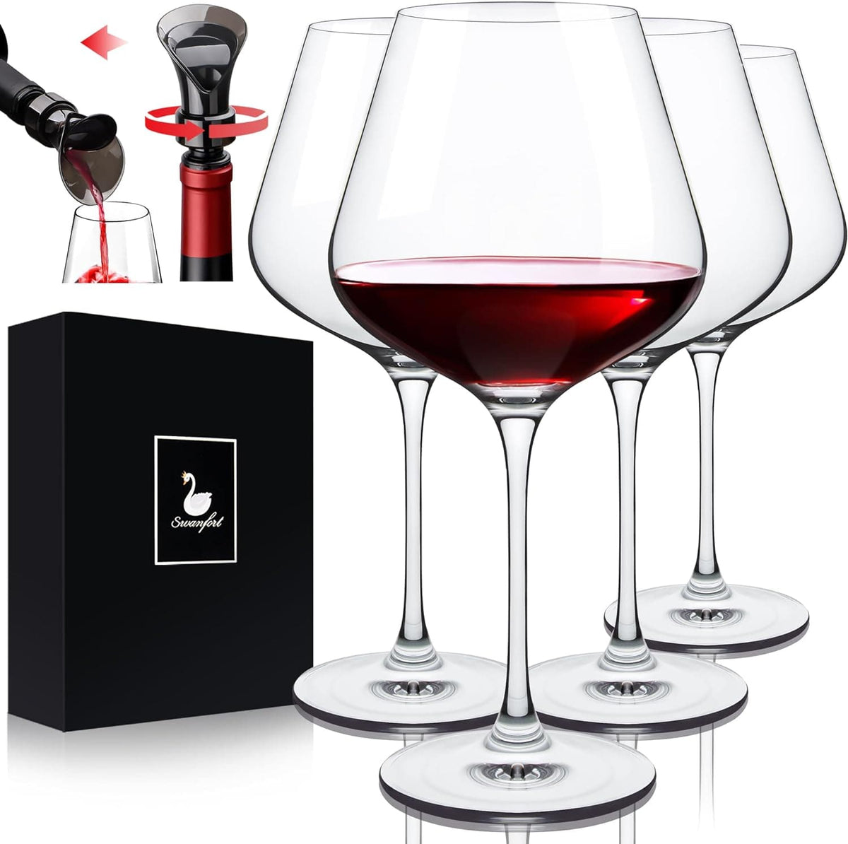Chef Supply Co Drinking Glassware Red Wine Glasses Set of 4