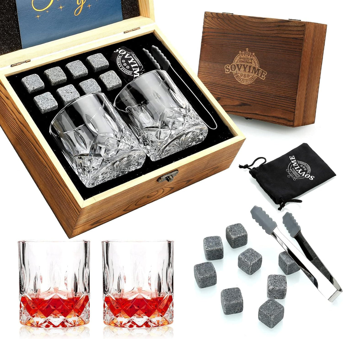 Chef Supply Co Drinking Glassware Two Premium Whisky Glasses & Eight Cold Stones Set