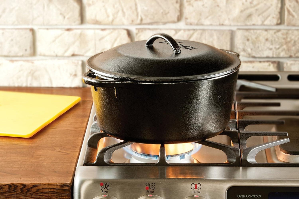 Chef Supply Co Dutch Oven Cast Iron Dutch Oven with Handle Holders 5Qt