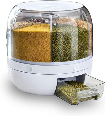 Chef Supply Co Food Storage Container Rotating Grain Dispenser 6in1