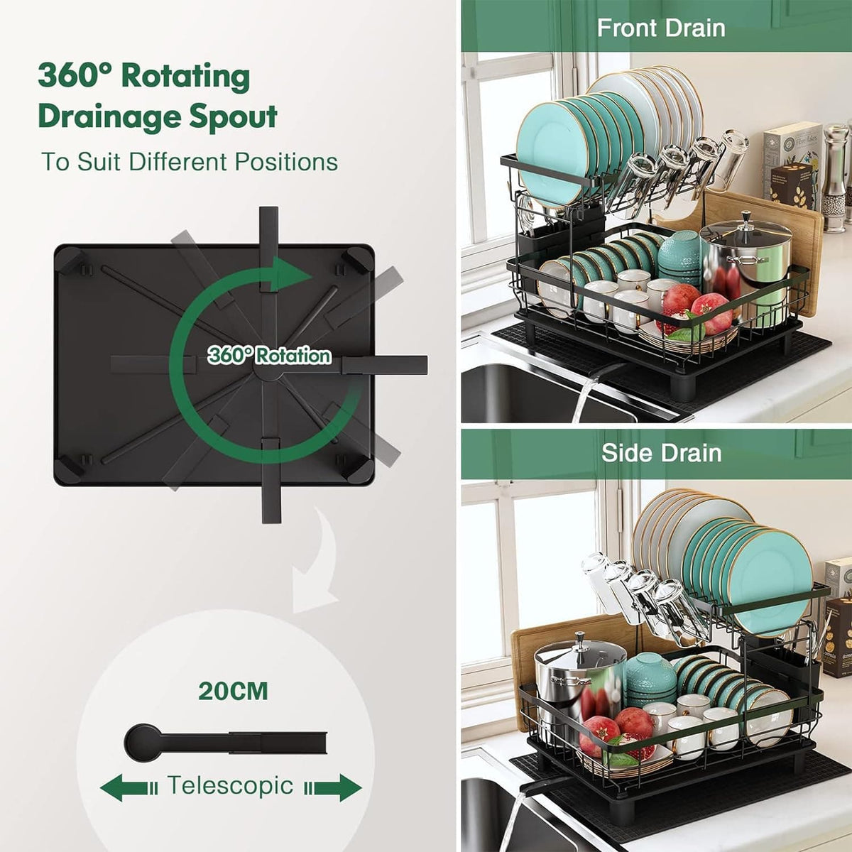 Chef Supply Co Fry Pan 2-Tier Dish Drying Rack