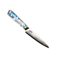 CHEF SUPPLY CO Inked Series 15 cm - 6 inch Utility Knife. 45 Layer AUS-10 Damascus, Resin Handle & Sheath
