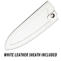 CHEF SUPPLY CO Kitchen Knives Dark Tessellation Series 21 cm - 8.25 Inch Aus-10 Damascus Chef Knife, Includes White Leather Sheath