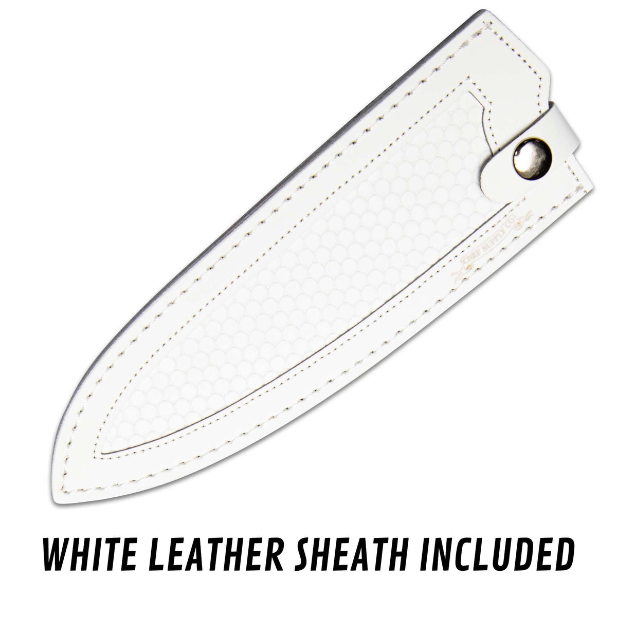CHEF SUPPLY CO Kitchen Knives Dark Tessellation Series 21 cm - 8.25 Inch Aus-10 Damascus Chef Knife, Includes White Leather Sheath