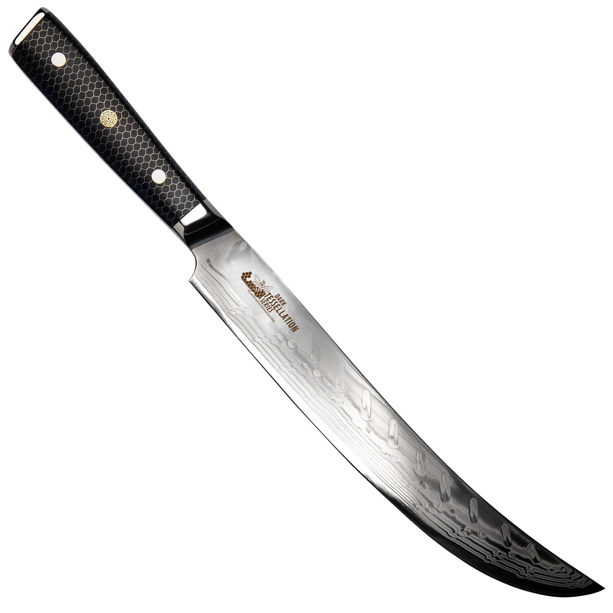 CHEF SUPPLY CO Kitchen Knives Dark Tessellation Series 25.5cm - 9.75 inch 45 Layer Damascus Slicing/Carving Knife