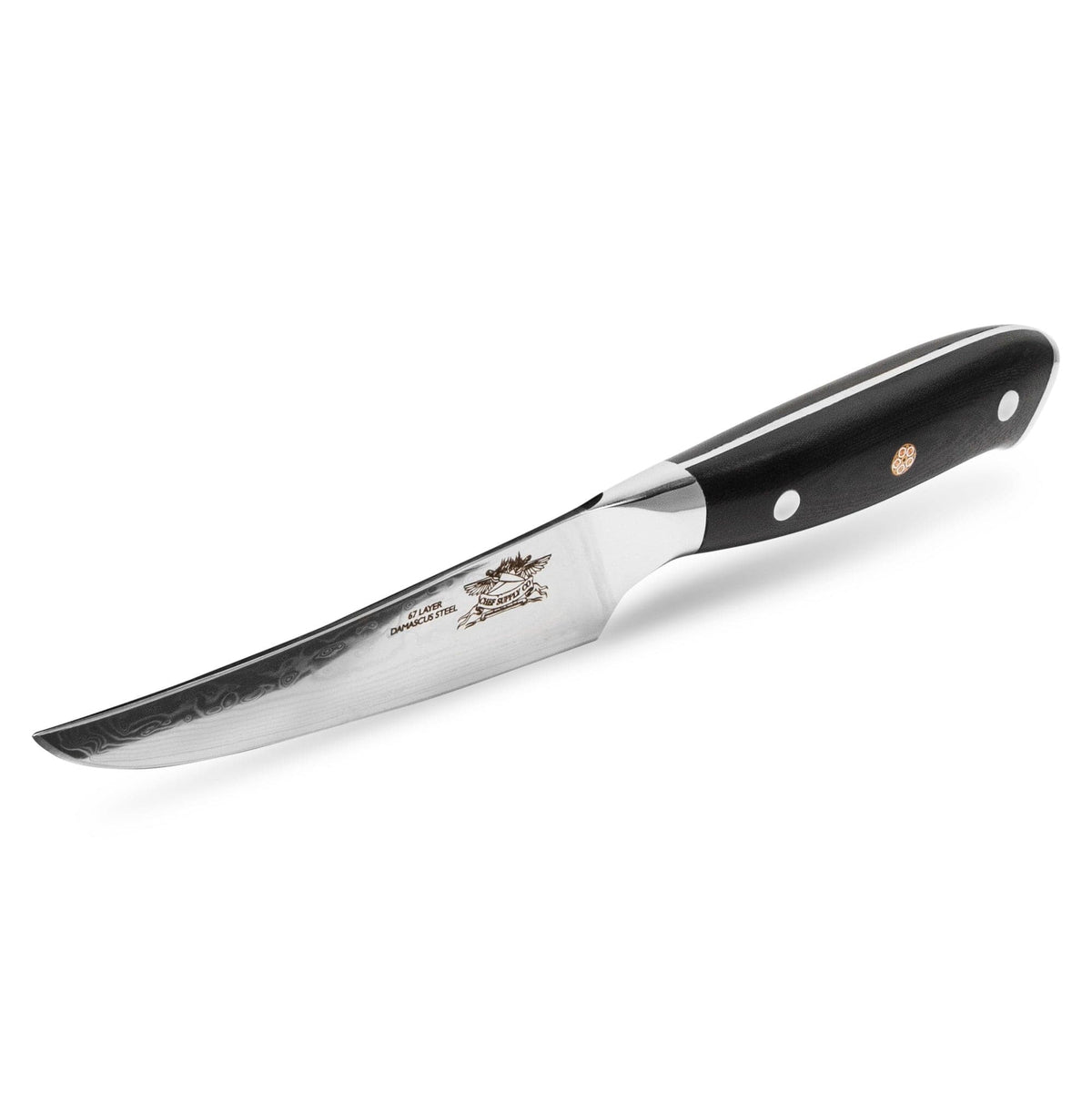 CHEF SUPPLY CO Kitchen Knives Dundee MK 1 Series 12 cm - 5" VG-10 Damascus Steak Knife Set of 4 - Black G10 Handles (Copy)