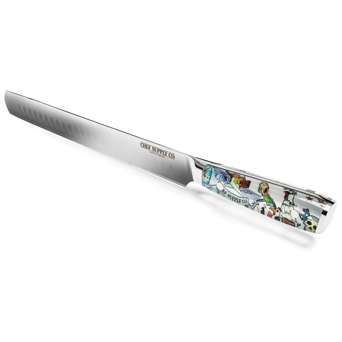 CHEF SUPPLY CO Kitchen Knives Inked MK2 Series Three Layer VG-10 core 30cm - 11.8" Slicing/Carving Knife
