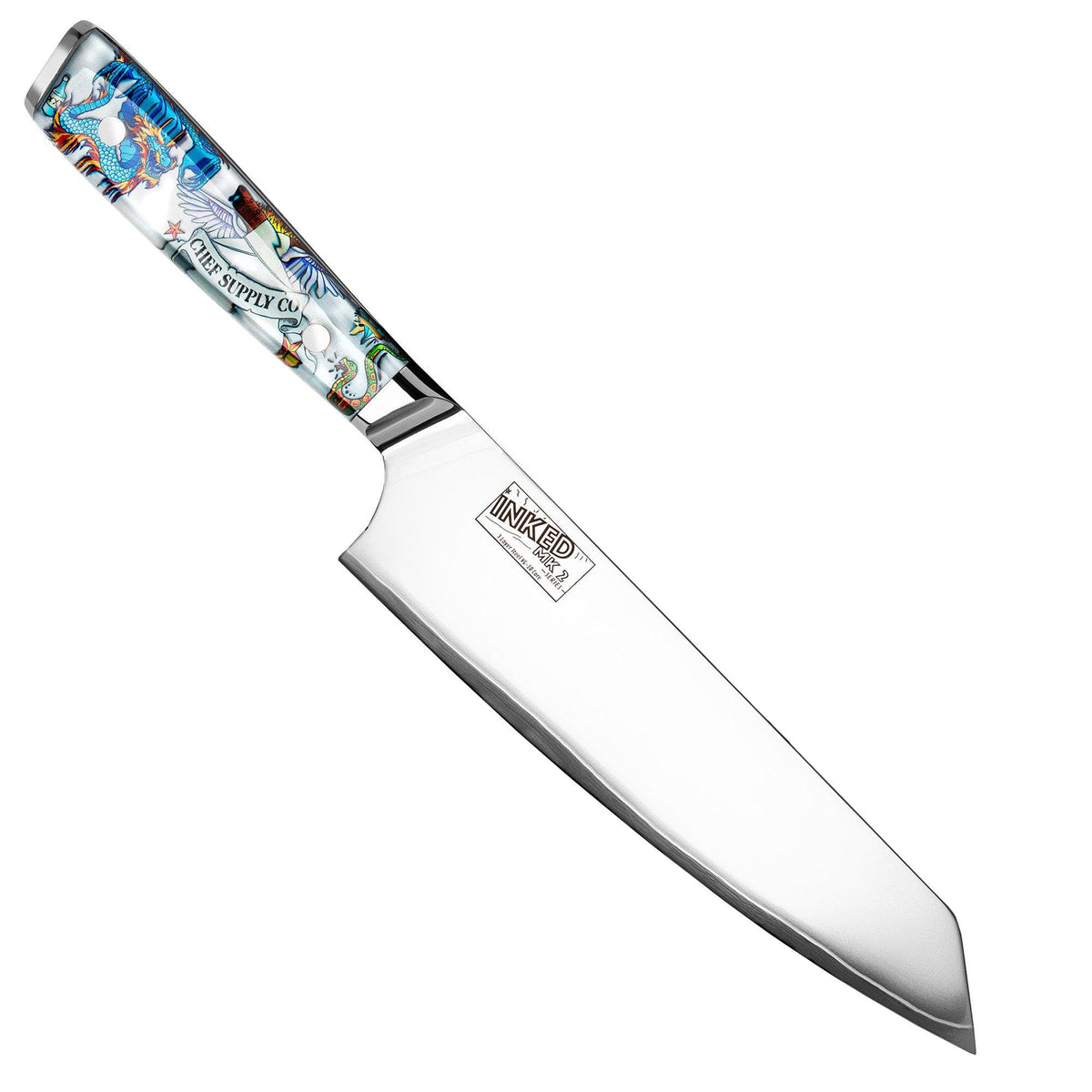 CHEF SUPPLY CO Kitchen Knives Inked Series Kiritsuke 20 cm - 8 inch VG-10 3-layer Damascus Steel Chef Knife