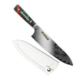CHEF SUPPLY CO Kitchen Knives Neon Series MK4 - 21 cm - AUS-10 - 45 Layer Damascus Chef Knife with Leather Sheath