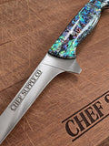 CHEF SUPPLY CO Kitchen Knives Sea Creature MK2 Series 17.5cm / 7” Flexible Fillet Knife – 9Cr18MoV Steel, Resin & Abalone Shell Handle