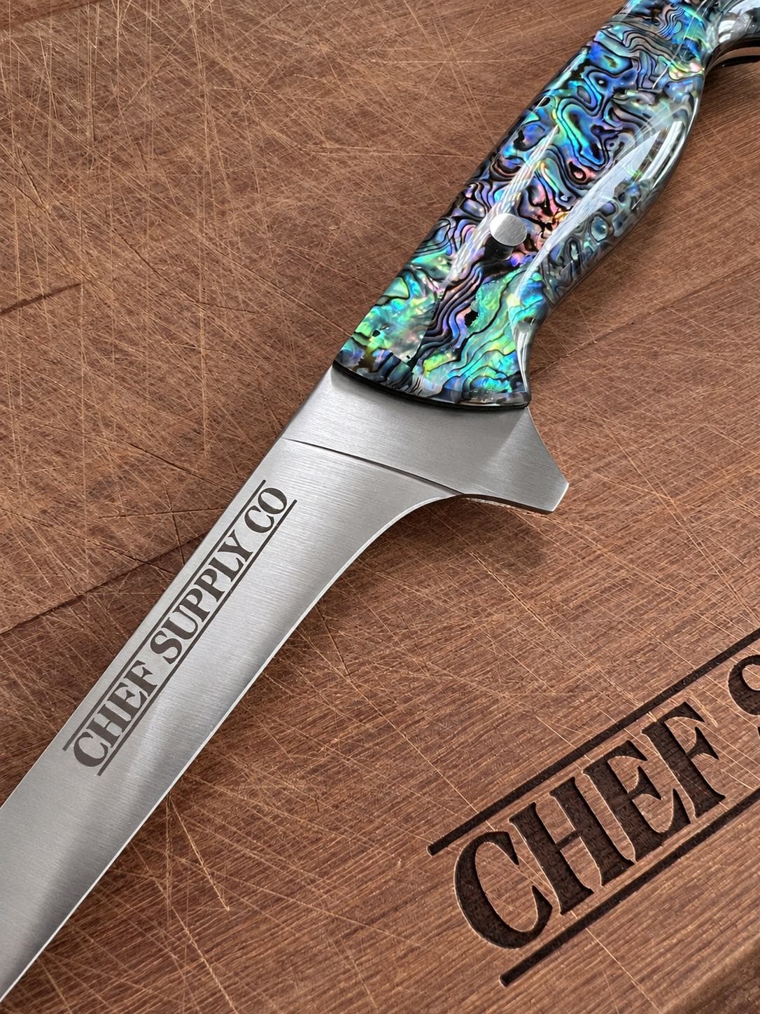 CHEF SUPPLY CO Kitchen Knives Sea Creature MK2 Series 17.5cm / 7” Flexible Fillet Knife – 9Cr18MoV Steel, Resin & Abalone Shell Handle