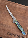 CHEF SUPPLY CO Kitchen Knives Sea Creature MK2 Series 17.5cm / 7” Flexible Fillet Knife – 9Cr18MoV Steel, Resin & Abalone Shell Handle