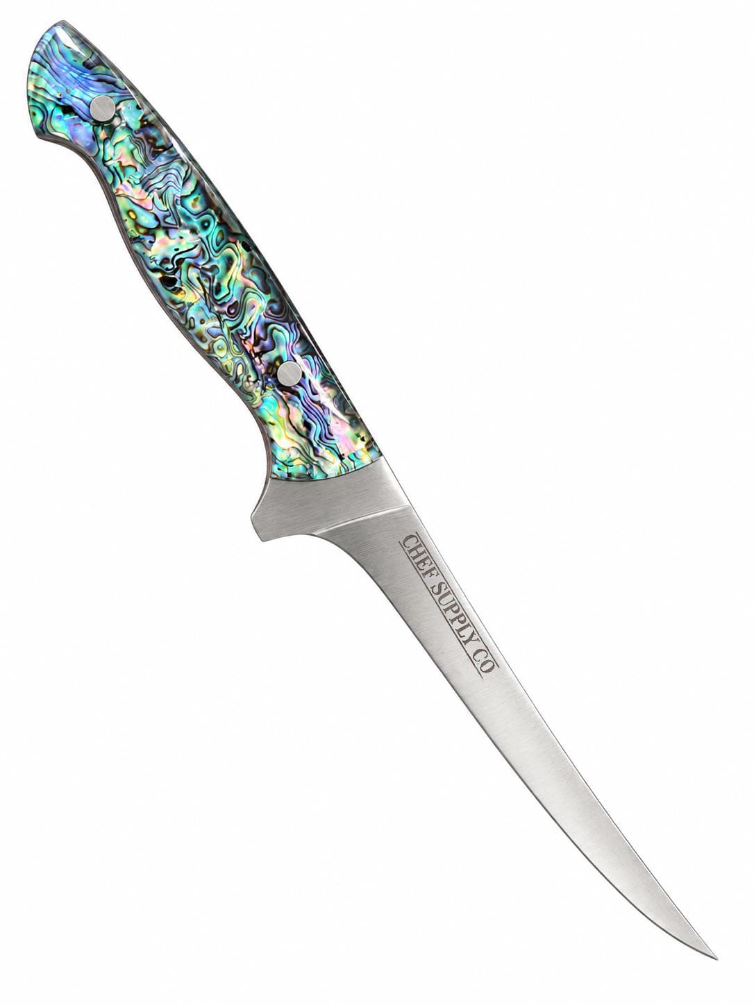 CHEF SUPPLY CO Kitchen Knives Sea Creature MK2 Series 17.5cm / 7” Flexible Fillet Knife – 9Cr18MoV Steel, Resin & Abalone Shell Handle