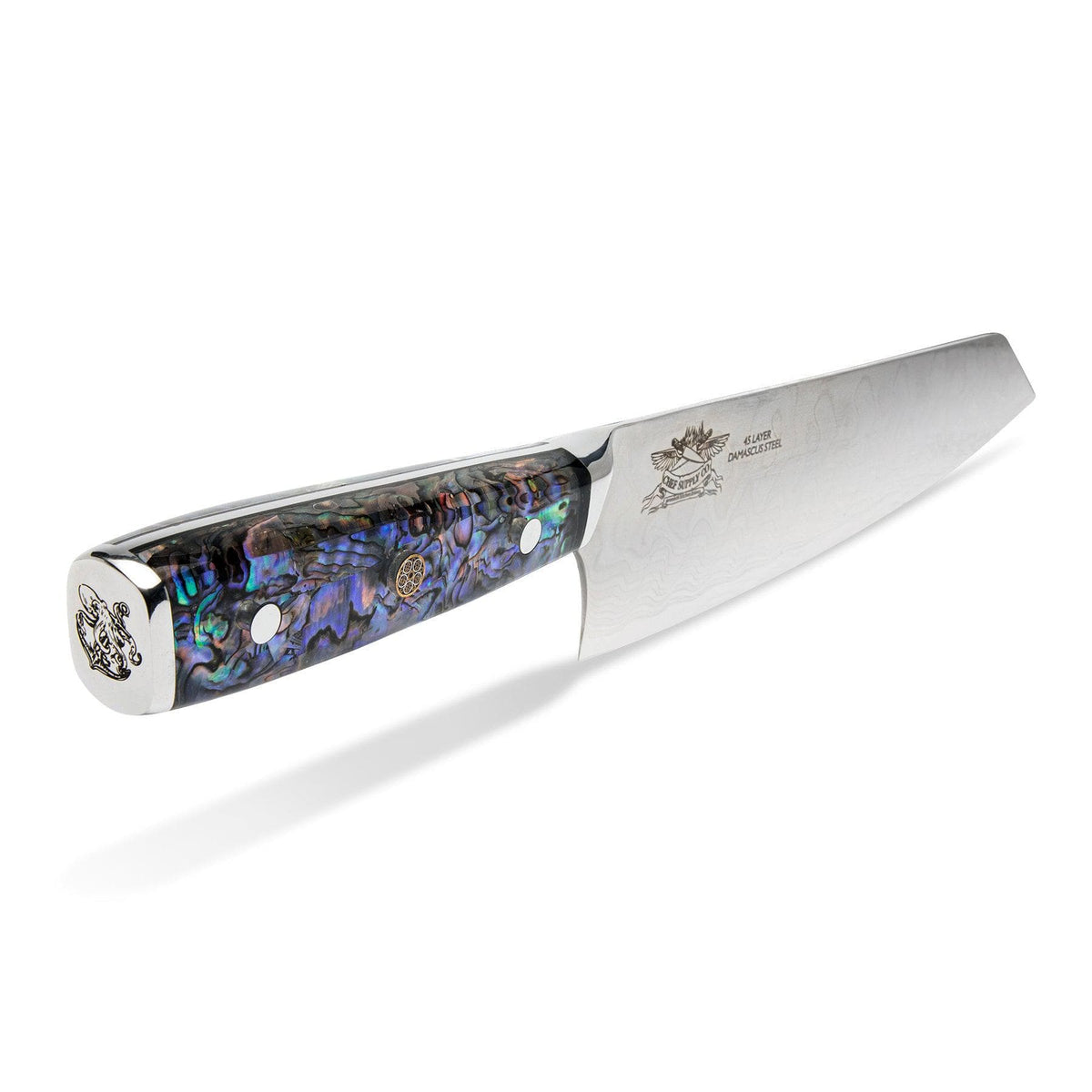 CHEF SUPPLY CO Kitchen Knives Sea Creature Series. 8.25"-21cm Kiritsuke Chef Knife. 45 Layer Damascus, Resin Handle & Sheath