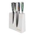 CHEF SUPPLY CO knife rack Off White Acacia Wood Magnetic Knife Block: Double-Sided, Strong Magnets, Universal Compatibility. Modern Minimalist Knife Storage