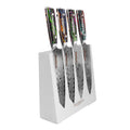 CHEF SUPPLY CO knife rack Off White Acacia Wood Magnetic Knife Block: Double-Sided, Strong Magnets, Universal Compatibility. Modern Minimalist Knife Storage