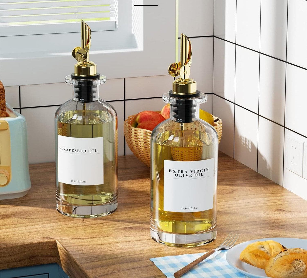 Chef Supply Co Oil Dispenser Bottle Glass Bottle 4Pack