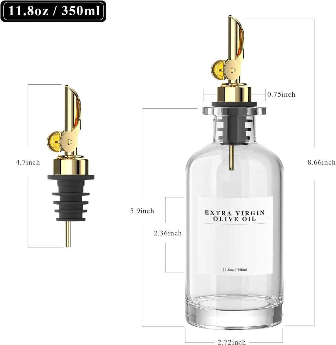 Chef Supply Co Oil Dispenser Bottle Glass Bottle 4Pack