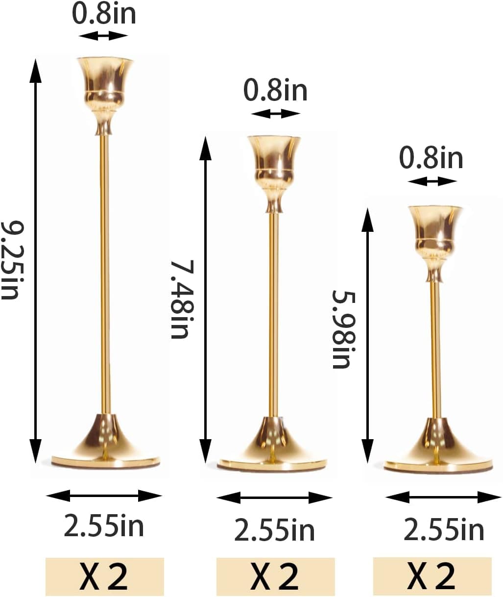 Chef Supply Co Table Mats Gold Candlestick Holders Set of 6