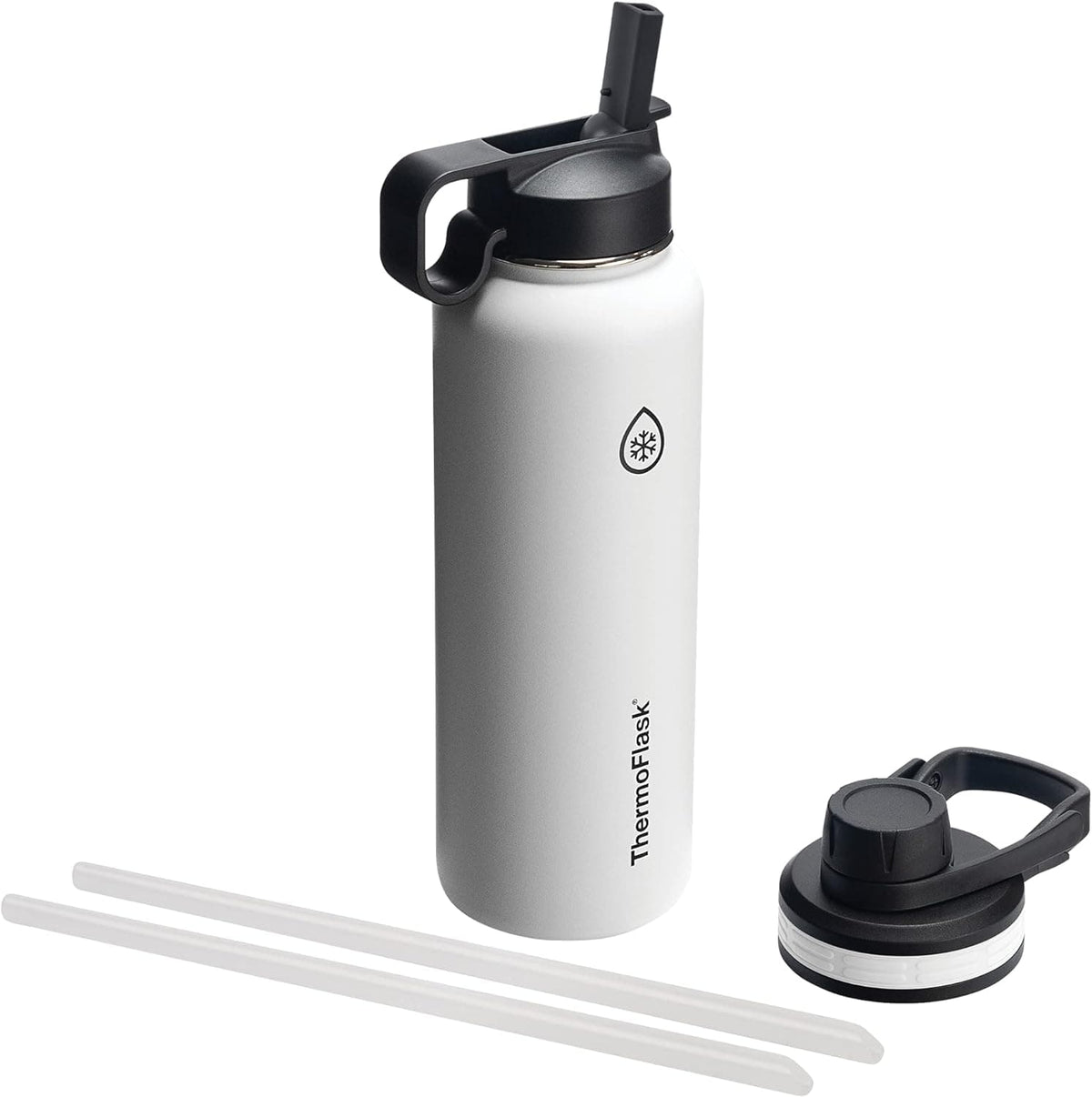 Chef Supply Co Vacuum Bottle Flask with Chug and Straw Lid 40oz