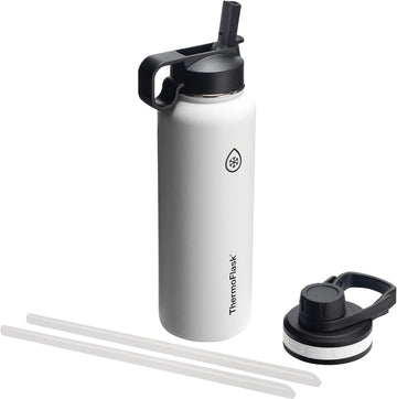 Chef Supply Co Vacuum Bottle Flask with Chug and Straw Lid 40oz