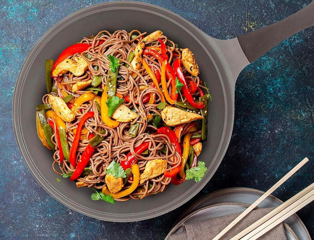 Chef Supply Co Wokpan Non Stick Wok with Glass Lid 12In"