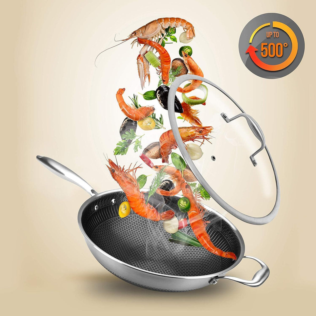 Chef Supply Co Wokpan Stainless Steel Wok 12In"