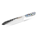 CSC BRANDED Inked Series 21cm / 8.25” AUS-10 Damascus Chef Knife with White Leather Sheath