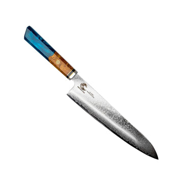 CSC BRANDED Kitchen Knives Bondi Beach Series 22 cm 8.6 inch Gyuto Damascus Knife Featuring Resin and Wood Handle