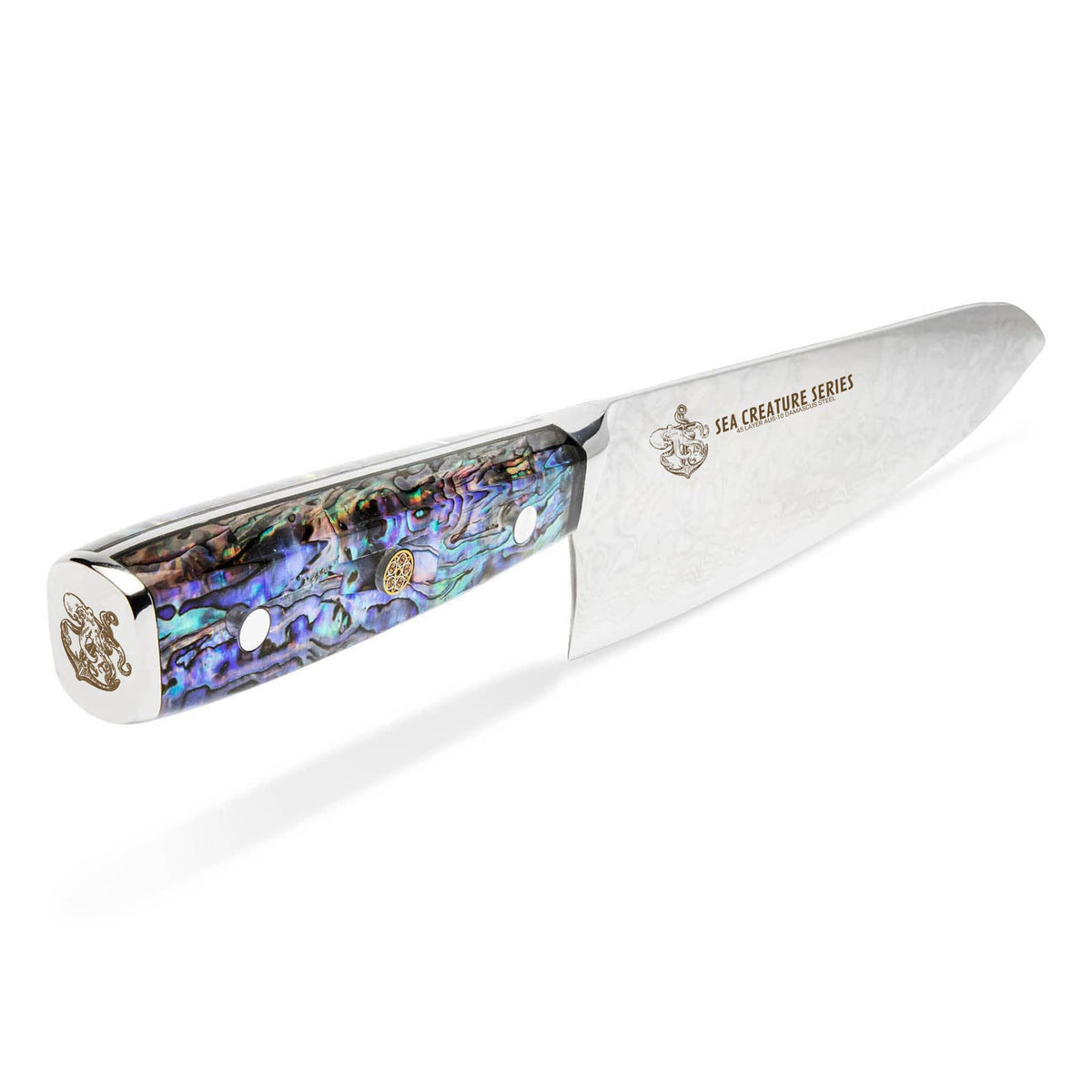 CSC BRANDED Kitchen Knives Sea Creature Series. 8.25" - 21 cm, 45 Layer AUS-10 Damascus Chef Knife, Resin Handle