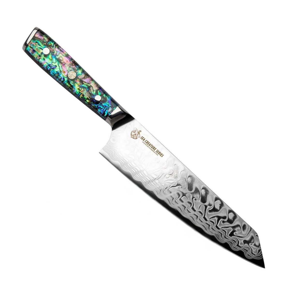 CSC BRANDED Kitchen Knives Sea Creature Series. 8.25" - 21 cm 45 Layer AUS-10 Damascus Kiritsuke Chef Knife, Resin Handle