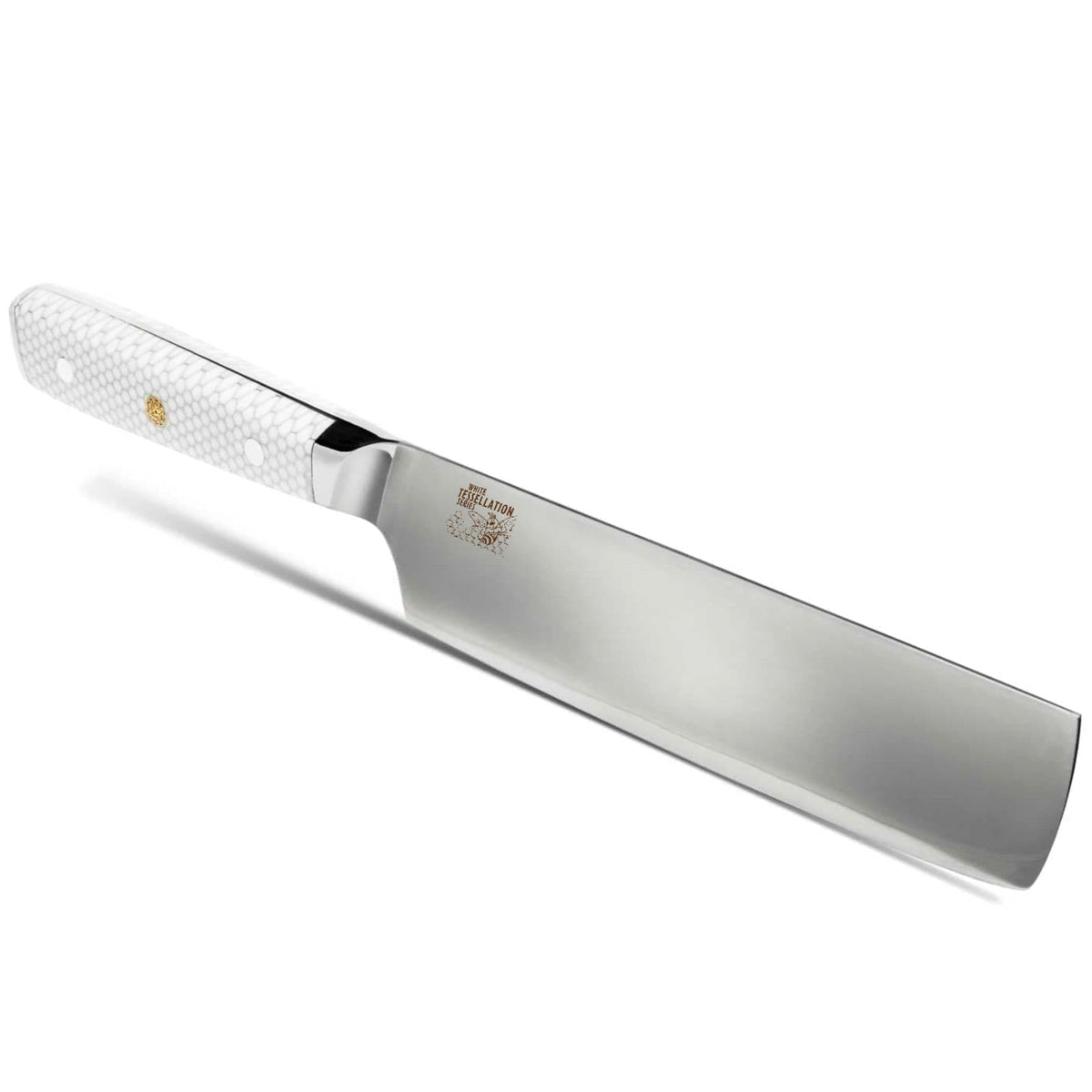 CSC BRANDED Kitchen Knives White Tessellation Series 17.5 cm - 7 inch Nakiri Vegetable Knife