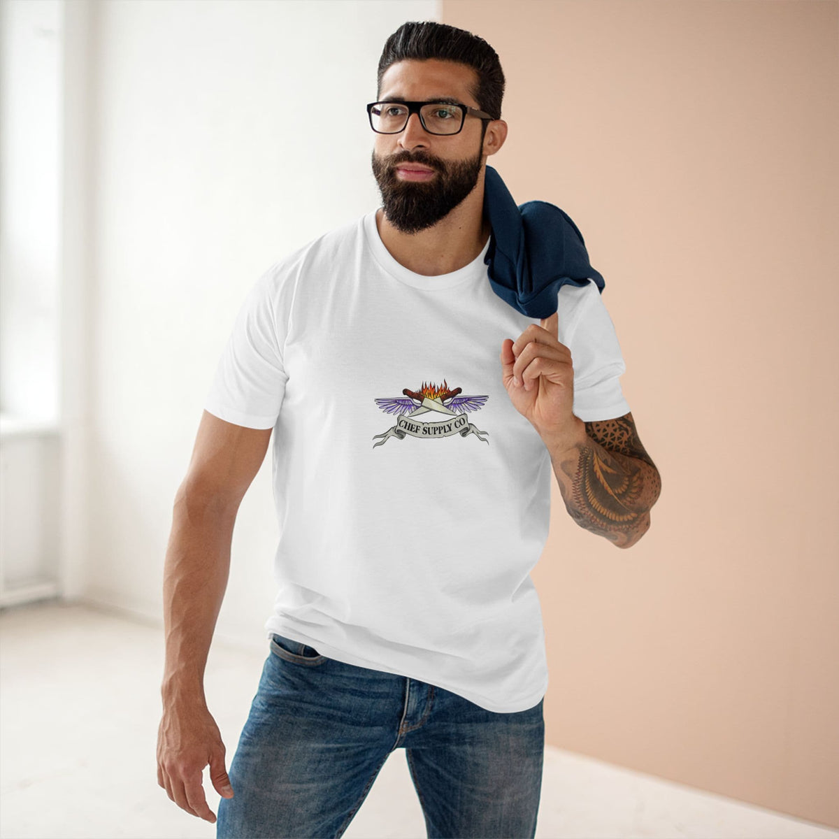 Printify T-Shirt Chef Supply Co - Wings Logo - AS Colour T-Shirt