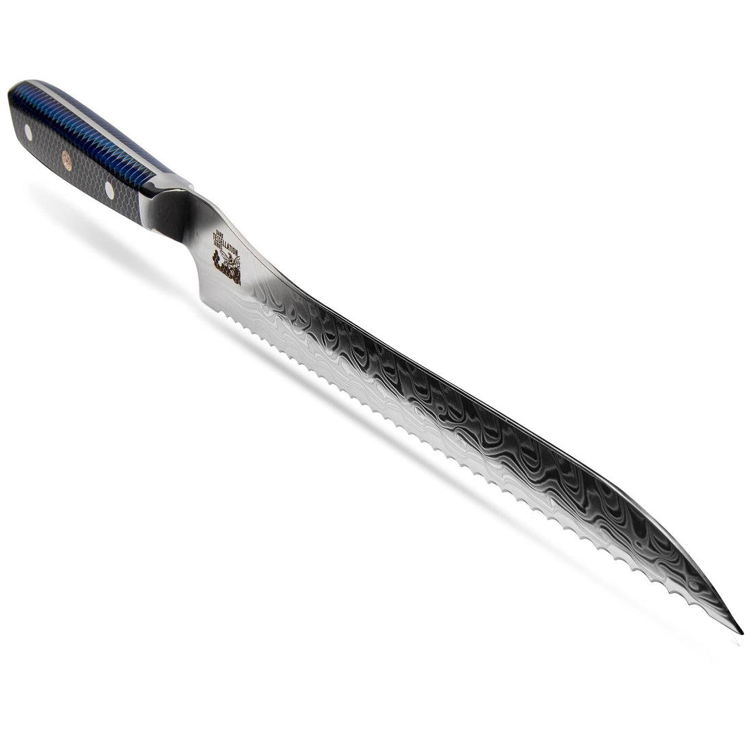 CSC BRANDED Kitchen Knives Dark Tessellation Series 25.5 cm - 9.75 inch 45 Layer AUS-10 Damascus Bread Knife