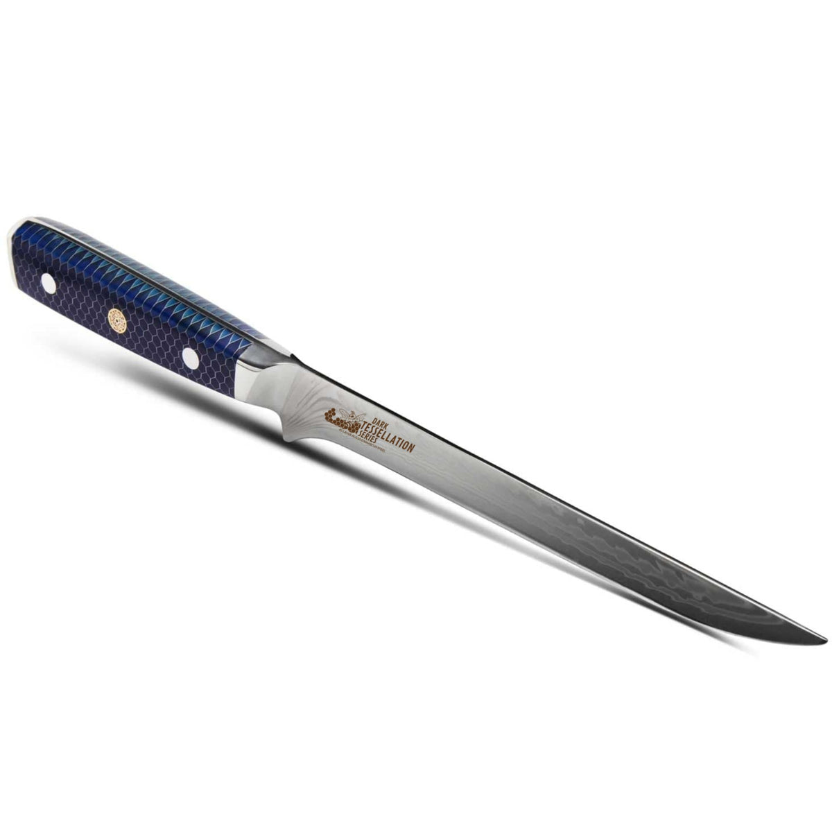 CHEF SUPPLY CO Kitchen Knives Dark Tessellation Series 17.5 cm/7 inch Damascus Filleting Knife