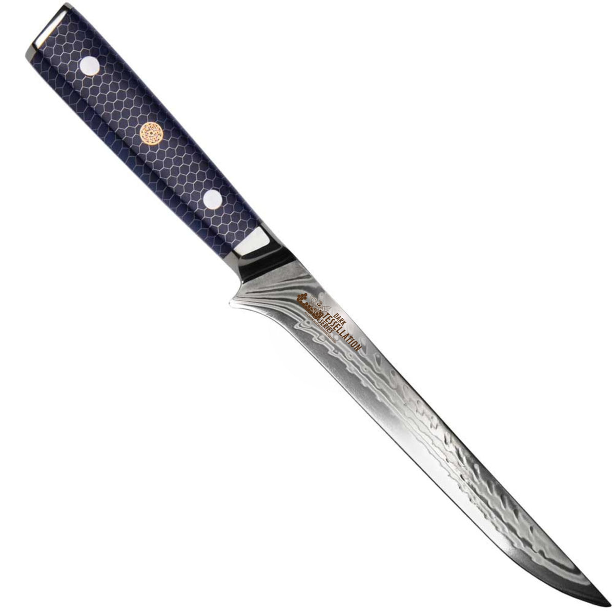 CHEF SUPPLY CO Kitchen Knives Dark Tessellation Series 17.5 cm/7 inch Damascus Filleting Knife